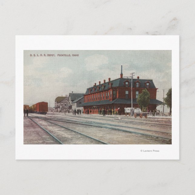 Carte Postale Pocatello, ID - Trains & Personnes Autour Du Train (Devant)