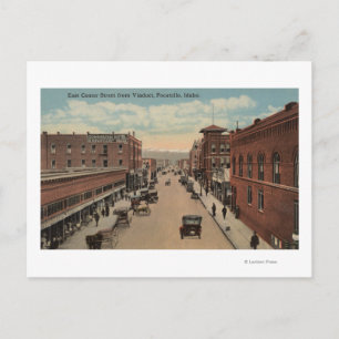 Carte Postale Pocatello, ID - Vue du centre E.