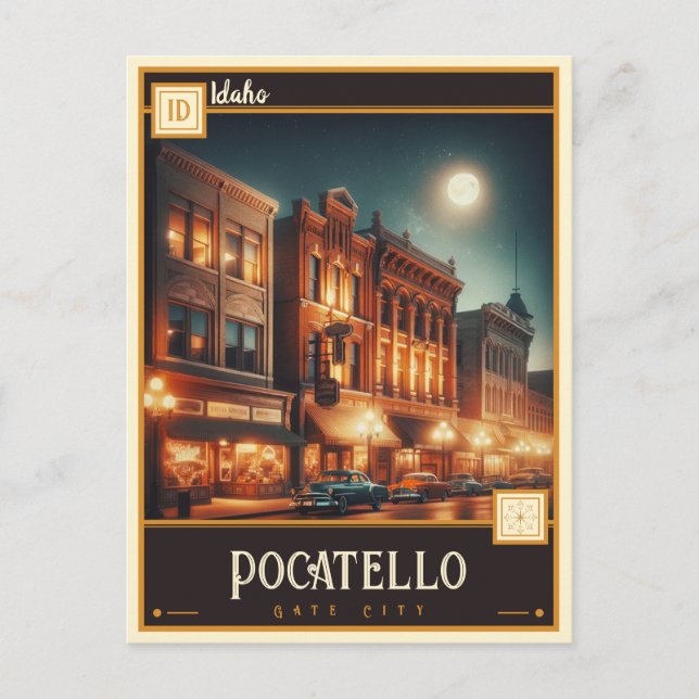 Carte Postale Pocatello, Idaho | VINTAGE (Devant)