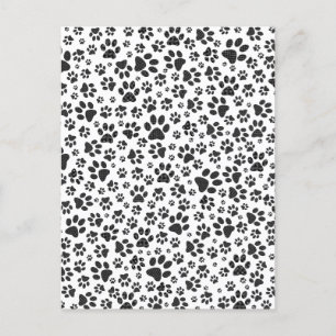 Carte Postale Poches de chien noir et blanc Poka Dot