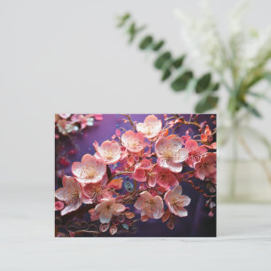 Carte postale Pochette En Fleur De Cerisier Qualit