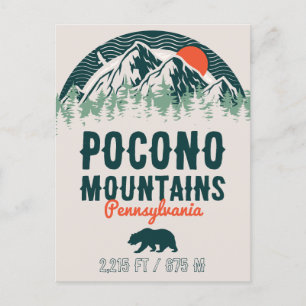 Carte Postale Pocono Mountains PA Retro Sunset Souvenirs