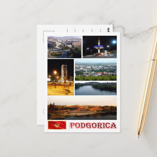 Carte Postale Podgorica - Monténégro - Mosaïque - (Devant/Arrière en situation)