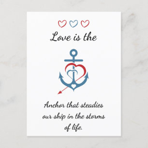 Carte Postale Poème d'amour romantique Valentine moderne