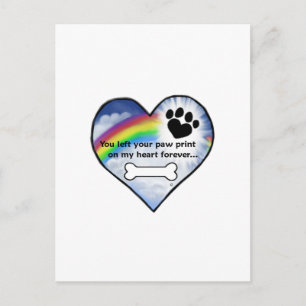 Carte Postale Poème de sympathie Empreinte de patte