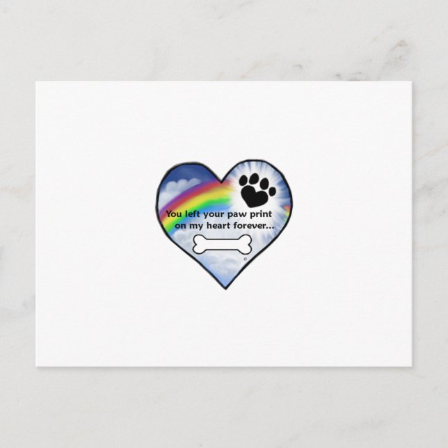 Carte Postale Poème de sympathie Empreinte de patte (Devant)