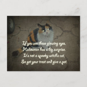 Carte Postale Poème d'Halloween - Calico Cat