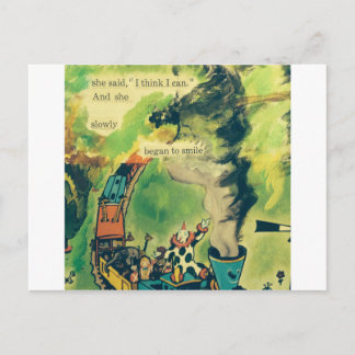 Carte Postale Poème ferroviaire vintage