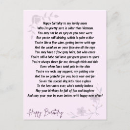 Carte Postale Poème Hilarié pour maman