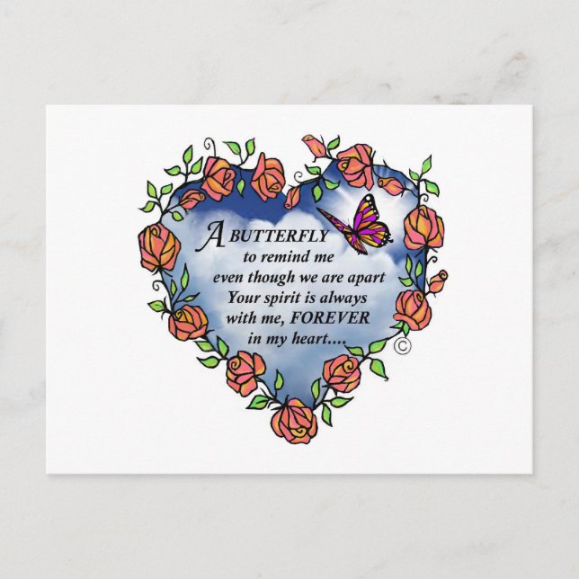 Carte Postale Poème papillon Memorial (Devant)