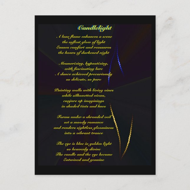 Carte Postale Poème sur (Devant)