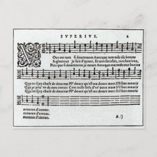 Carte Postale Poème sur la musique de Jean Antoine de Baif