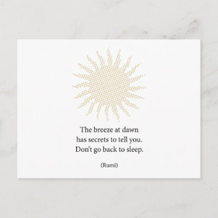 Carte Postale Poésie matinale de Rumi