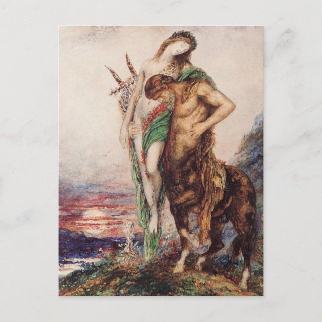 Carte Postale Poète mort porté par un centaur (Devant)