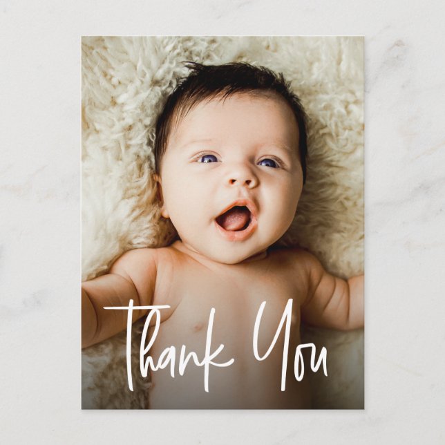 Carte Postale Poignée moderne photo Baby shower personnalisé (Devant)