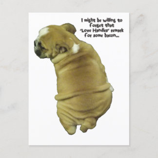 Carte Postale Poignées d'amour pour chiot Bulldog et phare