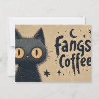 Poignées et croquis de café avec Grungy Black Cat