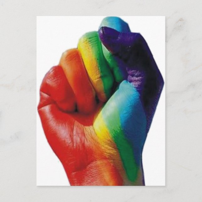 Carte Postale Poing arc-en-ciel (Devant)
