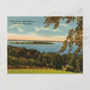 Carte Postale Point de pique-nique, Lac Mendota, Madison, Wiscon