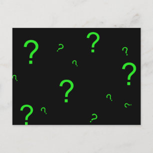 Carte Postale Point d'interrogation Neon Green
