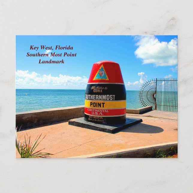 Carte Postale Point le plus au sud Key West, Floride (Devant)