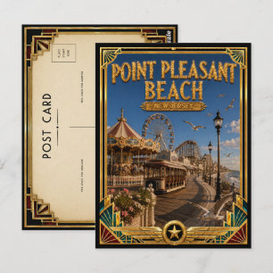 Carte Postale Point Pleasant Beach New Jersey Art Déco Vintage