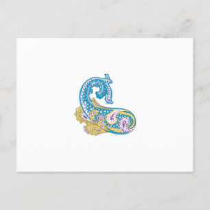 Carte Postale Point, Sherpa Blue, Design de sable doré