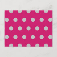 Carte postale Pointe Polka (rose et gris chauds)