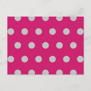 Carte postale Pointe Polka (rose et gris chauds)