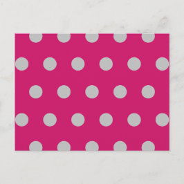 Carte postale Pointe Polka (rose et gris chauds)