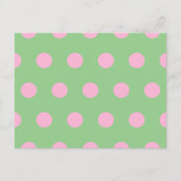 Carte Postale Pointe Polka (Sage Green & Pastel Pi