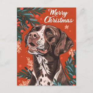 Carte Postale Pointer allemand à poil court Noël 