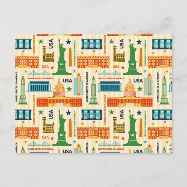 Carte Postale Points de repère des États-Unis d'Amérique (Devant)