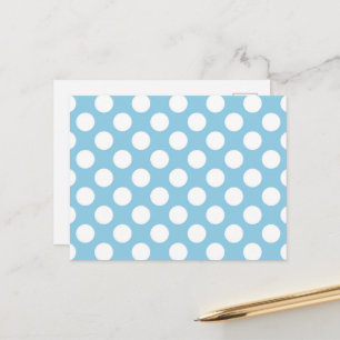 Carte Postale Points polka bleus, motif à pois, points, pointill