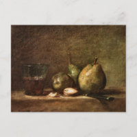 Poires, Noix et Verre de Vin par Jean Chardin P