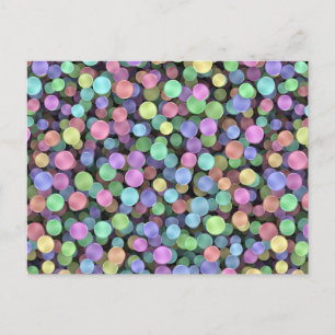 Carte Postale Pois arc-en-ciel pétillants