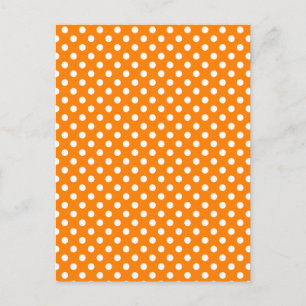 Carte Postale Pois - Blanc sur Orange