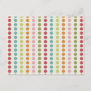 Carte Postale Pois colorés amusants alignés dans les rangées