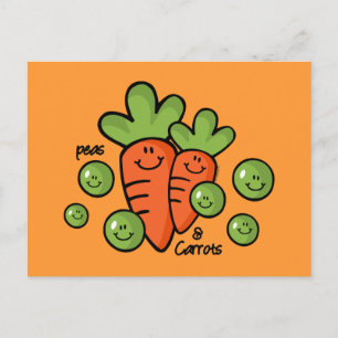 Carte Postale Pois Et Carottes