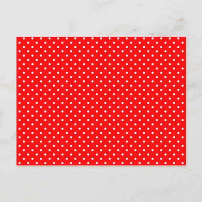 Carte Postale Pois minuscules rouges et blancs (Devant)
