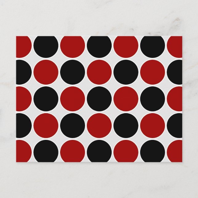 Carte Postale Pois rétro en rouge et noir (Devant)