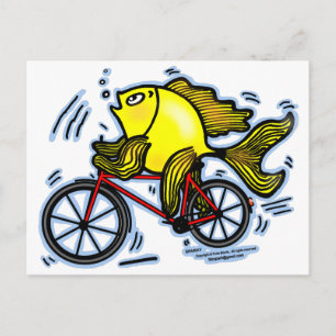 Carte Postale Poisson à vélo (Vélo)