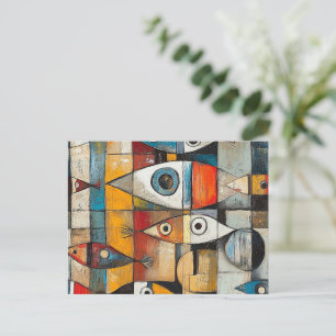 Carte Postale Poisson Abstrait