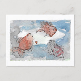 Carte Postale Poisson Avec Voeux