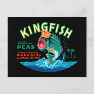 Carte Postale Poisson basse portant une couronne sur un Arrière 