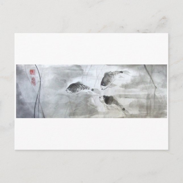 Carte Postale Poisson Carpe argenté (Devant)