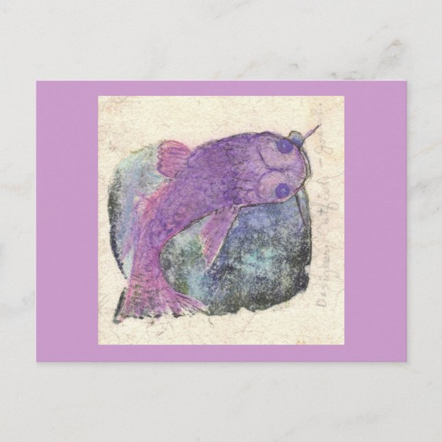 Carte Postale poisson-chat (Devant)