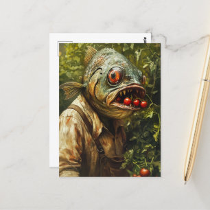 Carte Postale Poisson dans un jardin de tomates