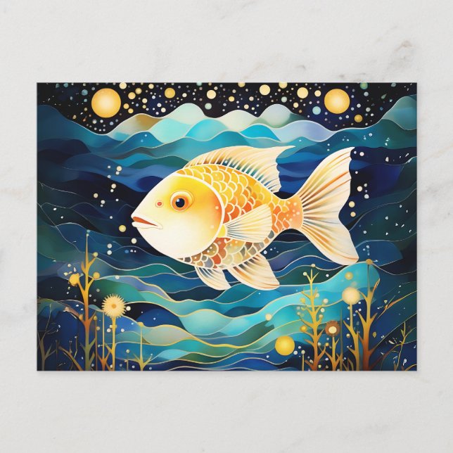 Carte Postale Poisson d'or céleste (Devant)