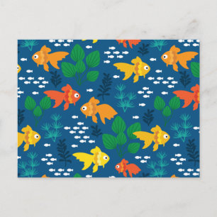 Carte Postale Poisson d'or dans l'aquarium